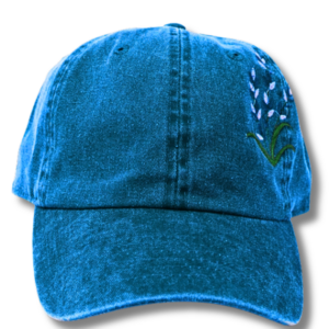 The Sky Blue Cap with Lavender Embroidered