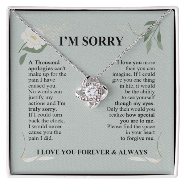 I'm Sorry A Thousand Apologies - Love Knot Necklace - Apology Gifts for Her - Image 3