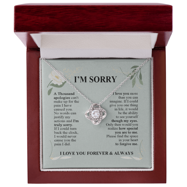 I'm Sorry A Thousand Apologies - Love Knot Necklace - Apology Gifts for Her - Image 2