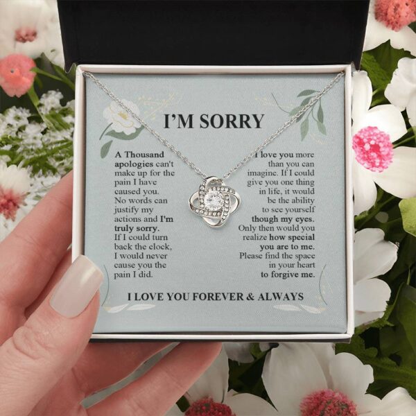 I'm Sorry A Thousand Apologies - Love Knot Necklace - Apology Gifts for Her - Image 7